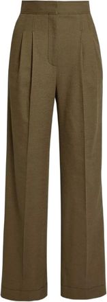 Erdem Pantalon met geplooide voorkant - Groen
