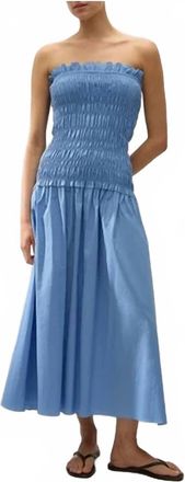 Faithfull The Brand Amalita Midi Dress In Venice Blue