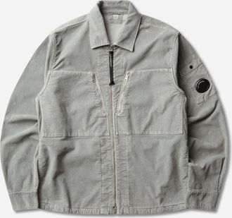 C.P. Company Men s Corduroy Lens Zipped Overshirt Flint Grey