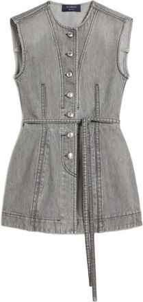 Max Mara Vests, female, Gray, Size: 2XS Spdorli Denim Gilet