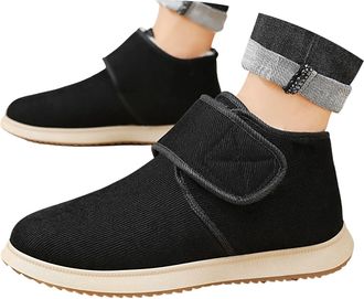 Generic Thermal Boots Winter Slip Warm Fleece Lined Outdoor Hiking Boots Comfortable Non Cold Weather Footwear (Black, 5.5)