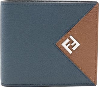 Fendi Lui Portemonnee - Heren - Portefeuilles - Blauw - ONE Size - Leer - Accessoires