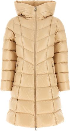 Moncler Beige Qulited Hood Jacket