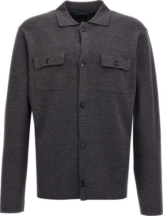 Zanone Grey Wool cardigan
