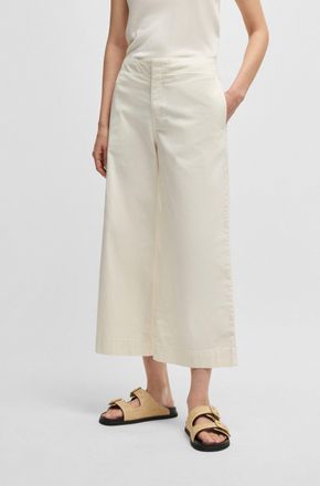 Boss Orange by Hugo Boss Culotte BOSS ORANGE Tahiana Premium Damenmode, Damen, Gr. 34, N-Gr, weiss (open wei&szlig; 118), Web, Obermaterial: 98% Baumwolle, 2% Elasthan, unifarben, w