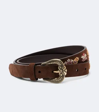 Etro Cintura in suede con perline