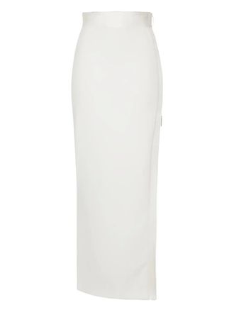 Elisabetta Franchi Gonna lunga con logo - Bianco