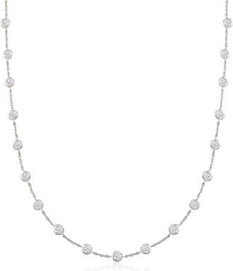 Ross-Simons Bezel-Set CZ Station Necklace in Sterling Silver