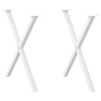 vidaXL Vidaxl Gambe Per Tavolo Da Pranzo Forma X 2 Pz Bianche 80x(72-73)