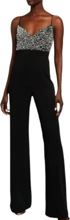 Jay Godfrey Finley Beaded Jumpsuit In Black