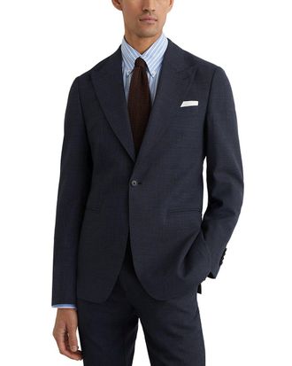 Reiss Fiber Peak Textured Wool Formal Jacket