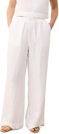 Marine Layer Linen Blend Wide Leg Pants in Bright White at Nordstrom, Size Medium