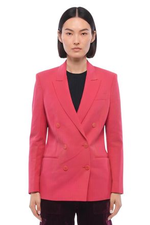 Stella McCartney Pink Solid Peaked Lapel Blazer