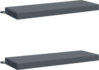 vidaXL Cojines Para Banco De 2 Piezas Soest 2 Uds. 100% Poli&eacute;ster Azul Vidaxl