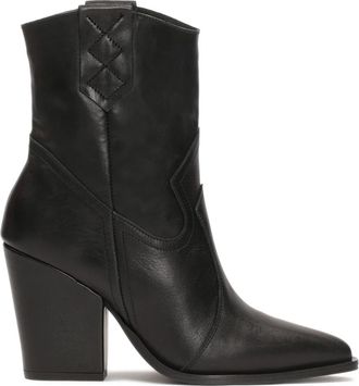 Kazar Zwarte leren hakken cowboy laarzen - Dames - Cowboylaarzen - Zwart - 40 EU - Leer - Schoenen