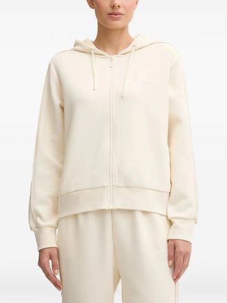 Guess Co Zip-Up Hooded Top - women - Cotton/Polyester - M - Neutrals