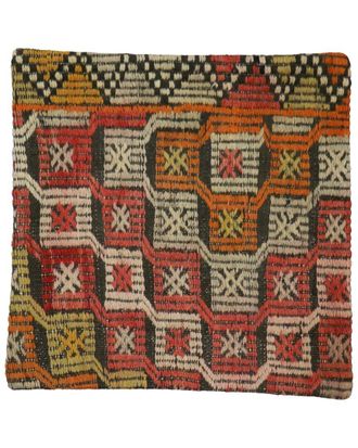 Pasargad Home Vintage Turkish Kilim Wool Pillow Case