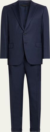 Brioni Mens Wool Micro-Herringbone Two-Piece Suit