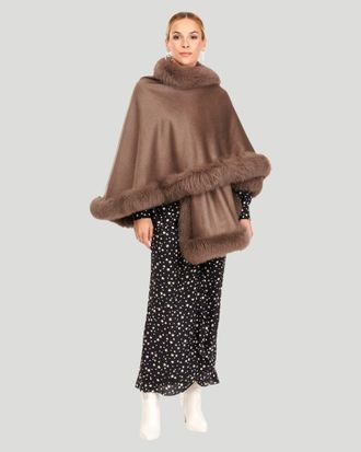 Gorski Cashmere Caplet with Fox Trim