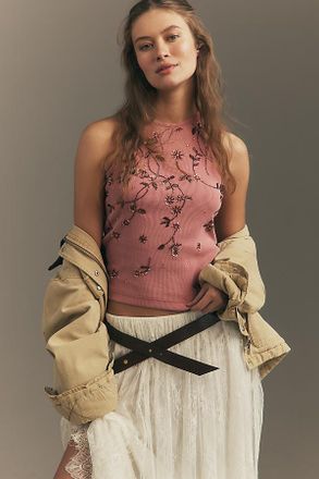 Pilcro Embellished Halter Tank Top