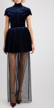 Alaia Point dEsprit Palazzo Pants in Noir Alaia at Nordstrom, Size 10 Us