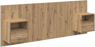 vidaXL Cabecero Con Mueble 3 Pcs Roble Artesanal Madera De Ingenier&iacute;a Vidaxl