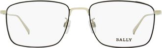 Bally BY5027D Thin Rectangular Metal Eyeglasses - Palladium