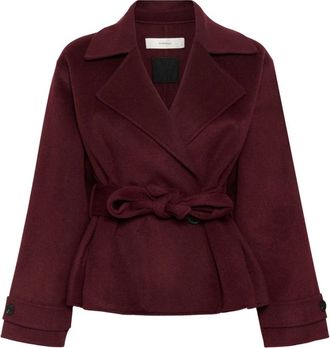 Inwear Geknookte Jas - Dames - Jas met riem - Rood - L - Jassen