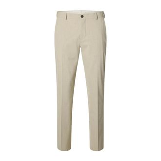 Selected Suit Trousers, male, Beige, Size: 4XL Liam Slim Flex Trousers