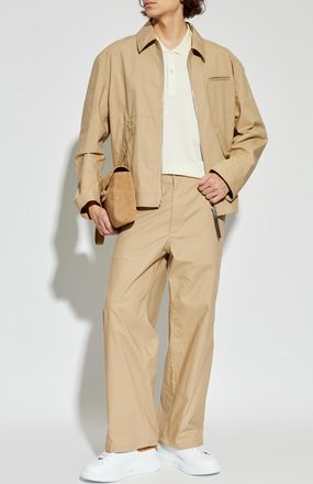 Alexander McQueen Polo With Logo, Mens, Cream