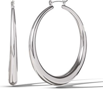 Jessica Simpson High Shine Silver Hoop Earrings at Nordstrom