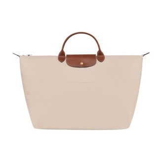 Longchamp Le Pliage Original L - Dames - Tassen - Beige - Maat: ONE Size Leer