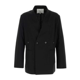 SETCHU Blazers, male, Black, Size: L No Lapel Origami Jacket