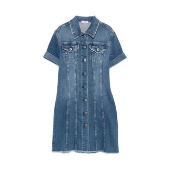Liu Jo Shirt Dresses, female, Blue, Size: M Short Denim Dress