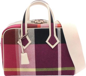 Herm&egrave;s 2024 Mini Toile Quadrille and Swift Victoria Fourre Tout III handbag - Rosa