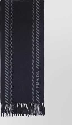 Prada wool cashmere striped scarf