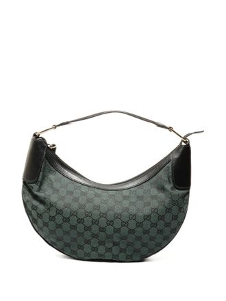 Gucci 2000-2015 GG canvas halvemaanvormige schoudertas - Groen