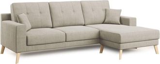 Divani.Store Divani.store - Danish Sof&aacute; Rinconero Moderno Reversible De Tela Suave E Impermeable 237 Cm Crema