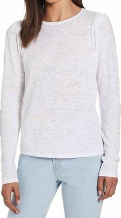 Goldie London Puff Long Sleeve Slub Tee In White