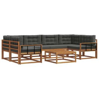 vidaXL Conjunto De Sof&aacute;s De Exterior 7 Pcs Natural Y Antracita Vidaxl