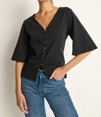 Nation Ltd Gisela Half Sleeve Top In Jet Black