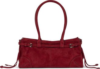 Jeffrey Campbell Pesky Leather Shoulder Bag in Wine Suede at Nordstrom