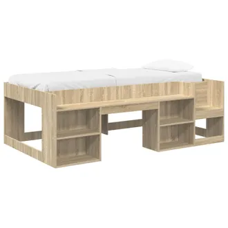 vidaXL Cama Infantil Con Almacenamiento Roble Sonoma 90 X 190 Cm Vidaxl