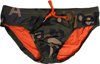 Dolce & Gabbana Multicolor Camouflage High Swim Brief Mens Swimwear