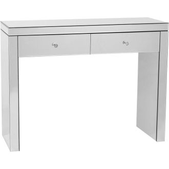 Beliani Beliani - Consola De Cristal Plateado 2 Cajones Estilo Moderno Glam Marle