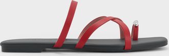 Charles & Keith Metallic-Accent Strappy Toe-Ring Sandals