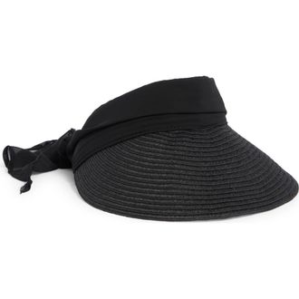 Vince Camuto Chiffon Tie Back Visor in Black Onyx at Nordstrom Rack