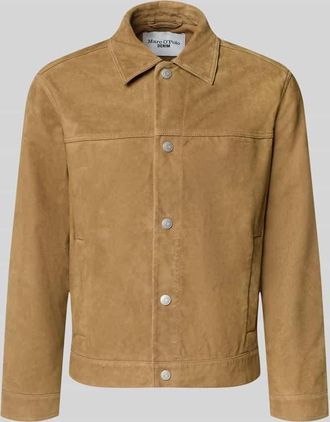 Marc O'Polo Denim Marc OPolo Denim Regular Fit Lederjacke aus echtem Ziegenvelours in Beige, Gr&ouml;&szlig;e XXL