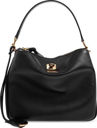 Balenciaga Tassen, Dames, Zwart, ONE Size, Leer, Rodeo Small Hobo Schoudertas