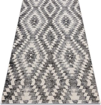 RugsX Rugsx - Alfombra Moderna Mundo D7461 Diamantes 3d Exterior Gris / Beige Grey 120x170 Cm